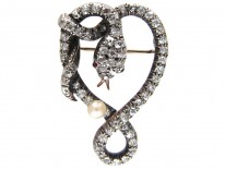 Victorian Diamond Snake Brooch