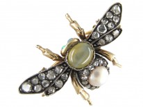 Diamond, Cat's Eye & Opal Bee Brooch