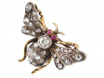 Diamond & Ruby Bee Brooch