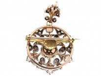 Edwardian Diamond & Opal Hearts Pendant / Brooch