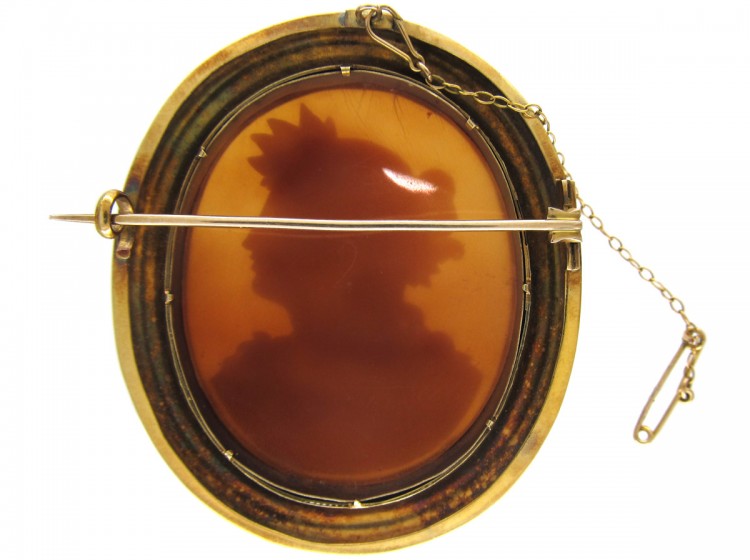 Victorian 18ct Gold Shell Cameo of Classical Lady