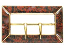 19th Century Scottish 15ct Gold & Agate Buckle