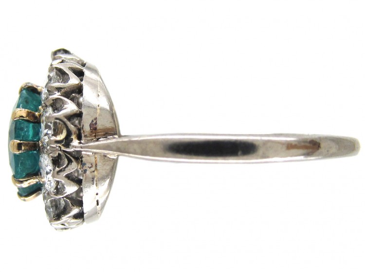 Emerald & Diamond Cluster Ring