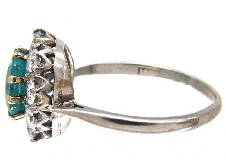 Emerald & Diamond Cluster Ring