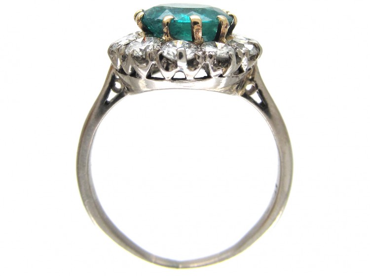 Emerald & Diamond Cluster Ring