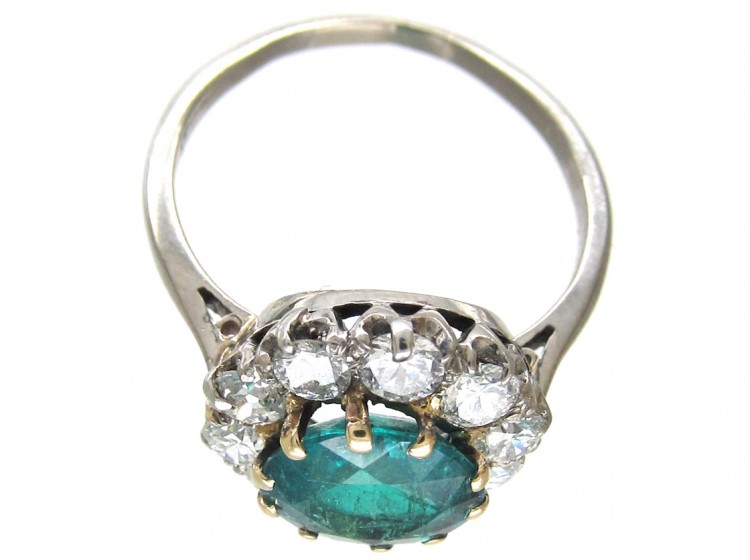 Emerald & Diamond Cluster Ring