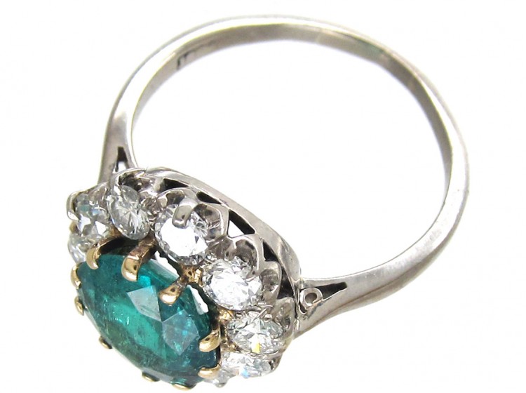 Emerald & Diamond Cluster Ring