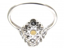 Edwardian Platinum, Diamond & Natural Pearl Cluster Ring