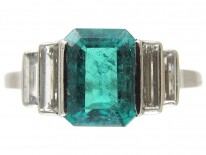 Art Deco Emerald & Diamond Baguette Ring