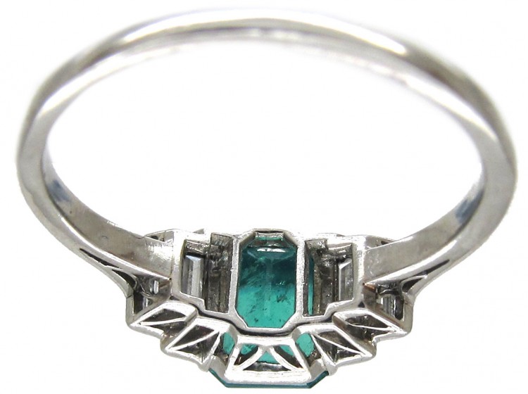 Art Deco Emerald & Diamond Baguette Ring