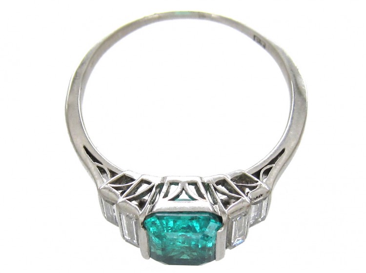 Art Deco Emerald & Diamond Baguette Ring