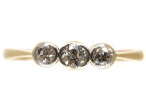 Small Three Stone Diamond Edwardian Ring