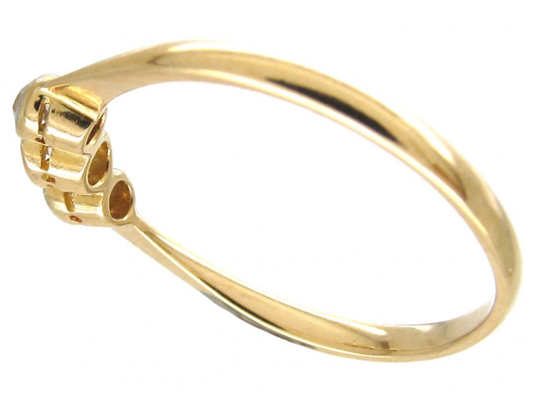 Small Three Stone Diamond Edwardian Ring