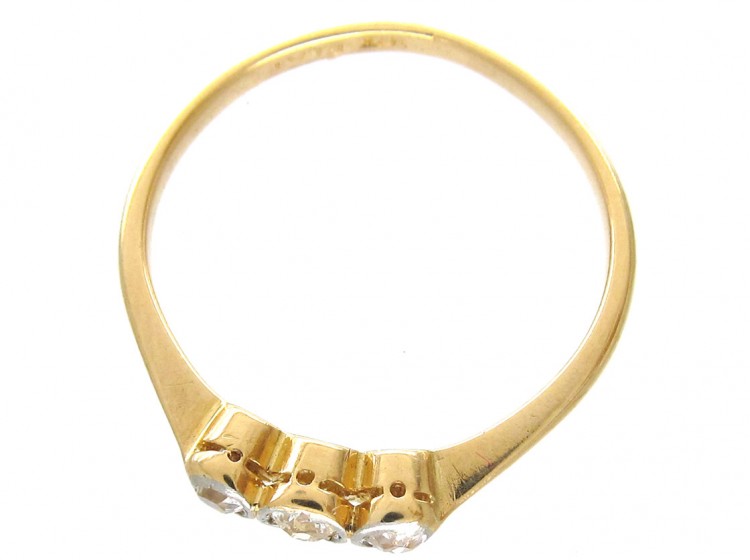 Small Three Stone Diamond Edwardian Ring