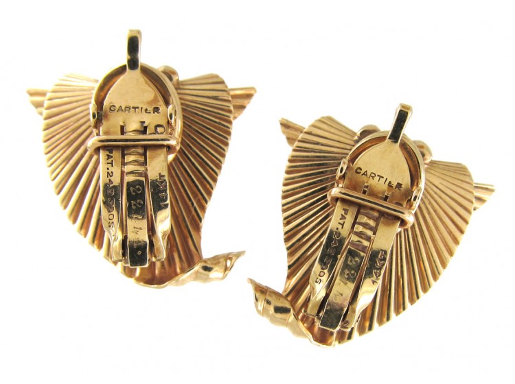 Cartier 14ct Gold Earrings by George Schuler
