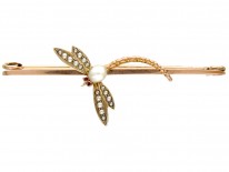 Gold Edwardian Dragonfly Brooch