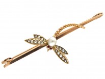 Gold Edwardian Dragonfly Brooch