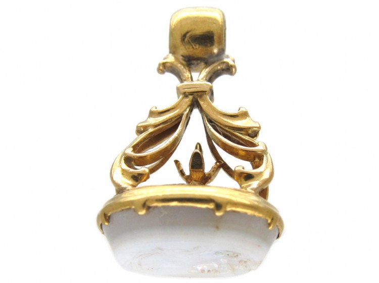 15ct Gold Regency Seal with Agate Intaglio of Roman Emperor
