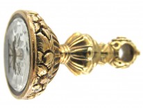 Georgian Rock Crystal & Gold Seal with Coronet & Arrows Intaglio