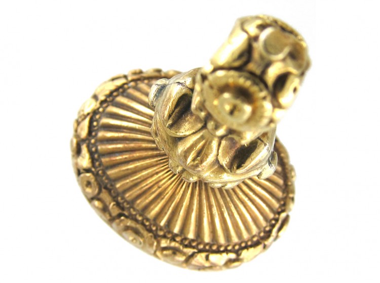 Georgian Rock Crystal & Gold Seal with Coronet & Arrows Intaglio