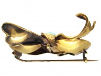Victorian 15ct Gold & Turquoise Bow Brooch