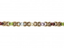 Silver Gilt Multi Stone Bracelet