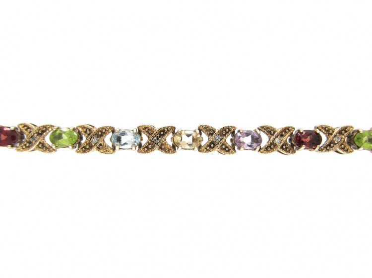 Silver Gilt Multi Stone Bracelet