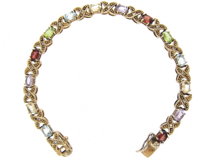 Silver Gilt Multi Stone Bracelet