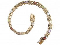 Silver Gilt Multi Stone Bracelet