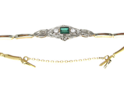 Emerald & Diamond Art Deco Bracelet