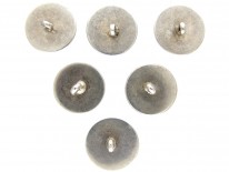 Set of Six Silver Angel Buttons