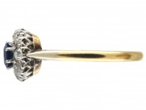 Art Deco Sapphire & Diamond Cluster Ring