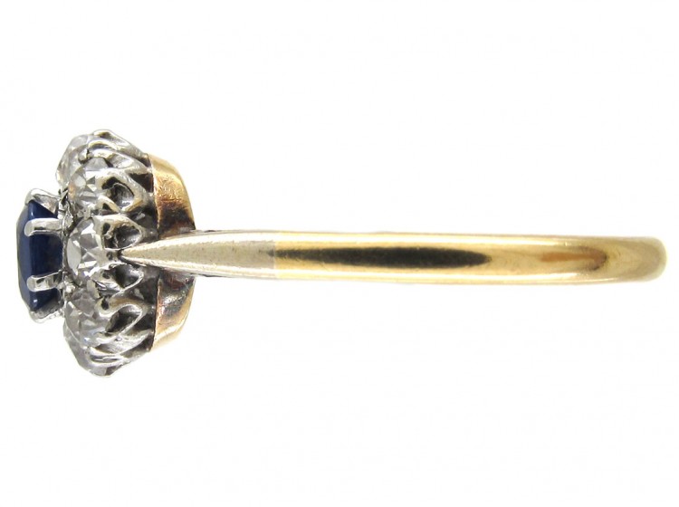 Art Deco Sapphire & Diamond Cluster Ring