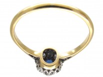 Art Deco Sapphire & Diamond Cluster Ring
