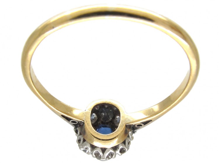 Art Deco Sapphire & Diamond Cluster Ring