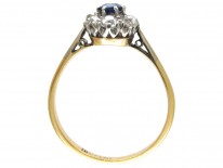 Art Deco Sapphire & Diamond Cluster Ring