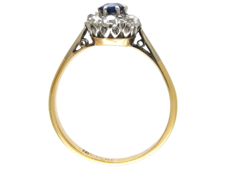 Art Deco Sapphire & Diamond Cluster Ring