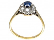Art Deco Sapphire & Diamond Cluster Ring