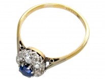 Art Deco Sapphire & Diamond Cluster Ring