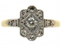Art Deco Diamond 18ct Gold & Platinum Ring