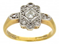 Art Deco Diamond 18ct Gold & Platinum Ring