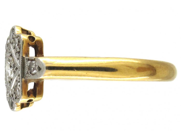 Art Deco Diamond 18ct Gold & Platinum Ring