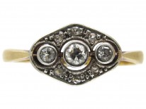 Art Deco Triple Diamond Ring