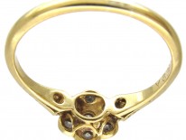 Edwardian Diamond Cluster Ring with Diamond Sides