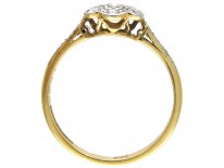 Edwardian Diamond Cluster Ring with Diamond Sides