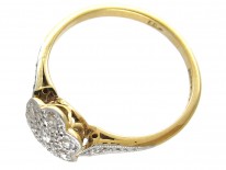 Edwardian Diamond Cluster Ring with Diamond Sides