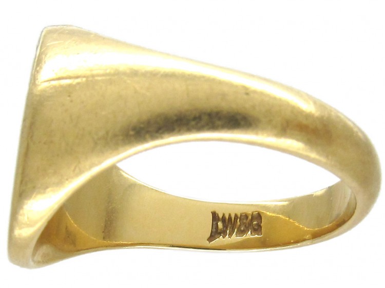 18ct Gold Double Crested Signet Ring