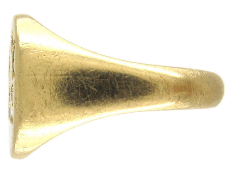 18ct Gold Double Crested Signet Ring