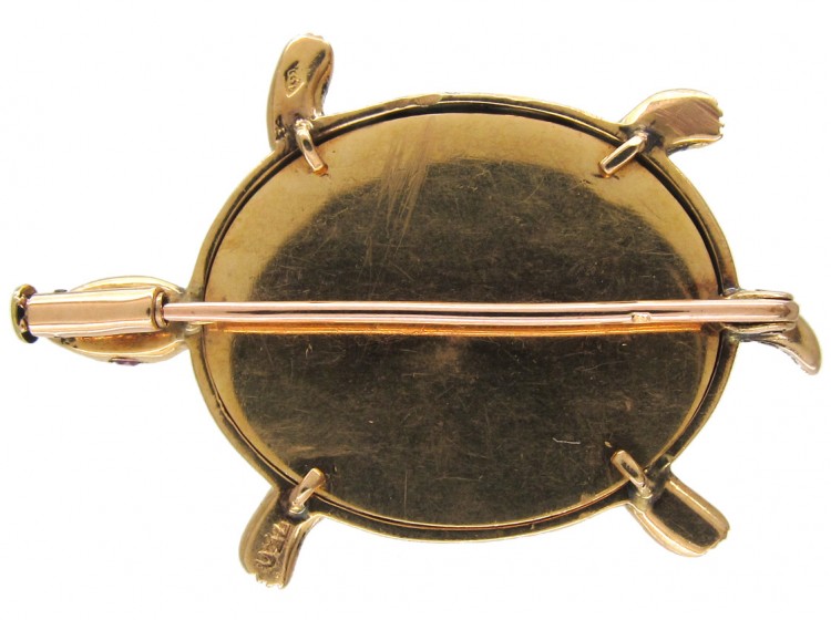 18ct Gold & Turquoise Tortoise or Small Turtle Brooch