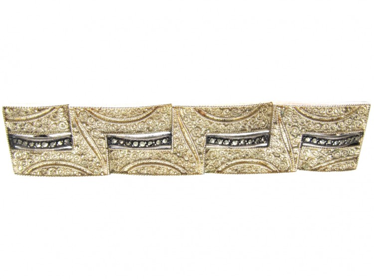 Theodor Farhner Art Deco Silver Gilt Brooch